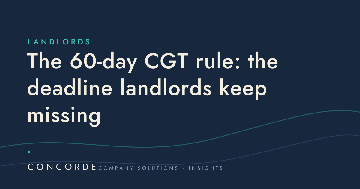 The 60-day CGT rule: the deadline landlords keep missing — Concorde Company Solutions insights